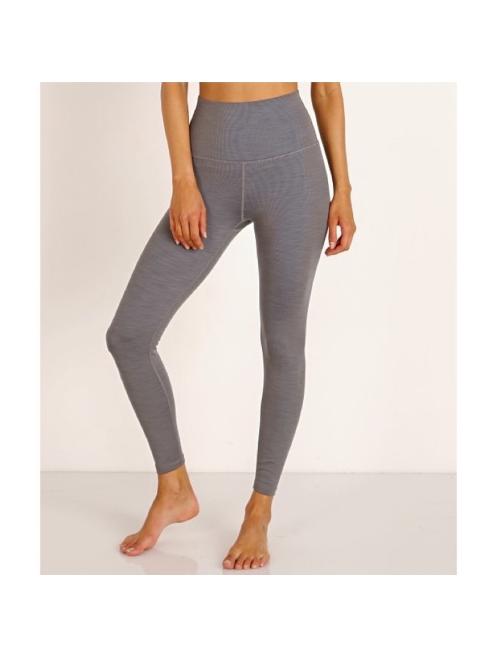 Beyond Yoga Ribbed High-Waist Grey Leggings